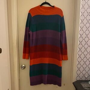 Colorful Striped Knit Dress